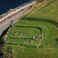 Roman signal station Scarborough , North Yorkshire from the air 