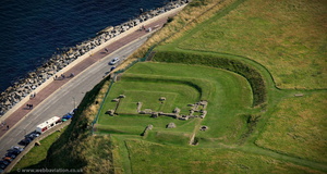 Roman signal station Scarborough , North Yorkshire from the air 