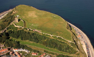 Scarborough Castle , North Yorkshire from the air 