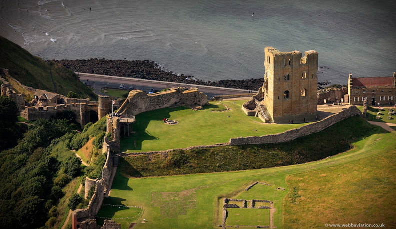 Scarborough Castle , North Yorkshire from the air 