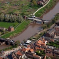 bridges over the River Ouse in Selby from the air