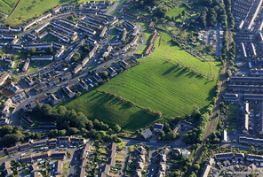 ridge and furrow field patterns visible in Skipton aerial photograph