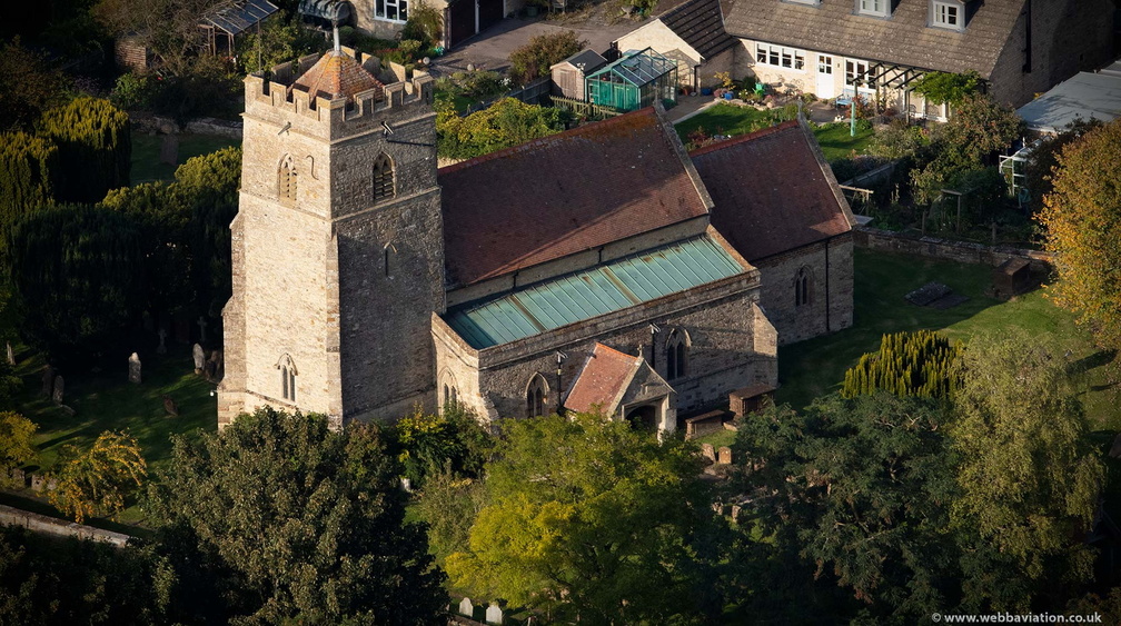 Church of St James the Less, Sulgrave  from the air