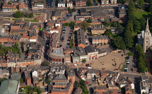 Market Place &  Kettering town centre from the air