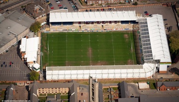 Franklin's Gardens rugby stadium, Northampton from the air