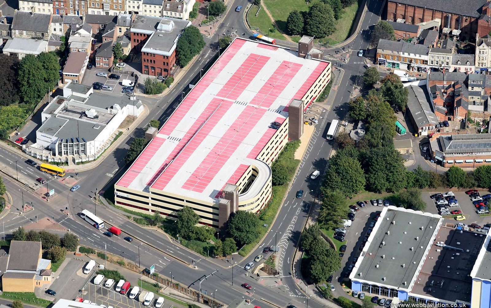 Mayorhold Shoppers Multi Storey car park Northampton   from the air