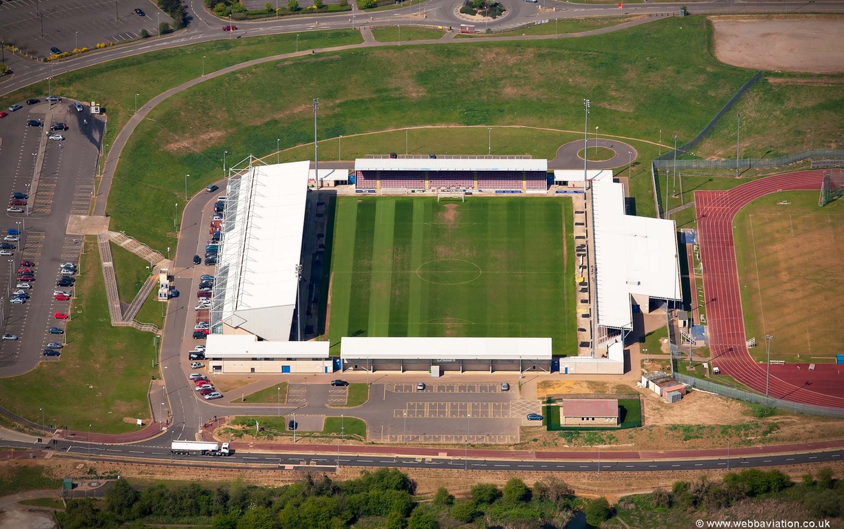 Sixfields Stadium Northampton from the air