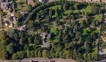 London Road Cemetery Wellingborough  from the air