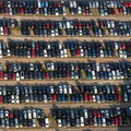  used cars stored on the former RAF Chipping Warden airfield  from the air