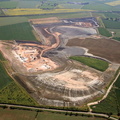 Bantycock gypsum quarry on the site of  RAF Balderton near Newark Nottighmashire aerial photograph
