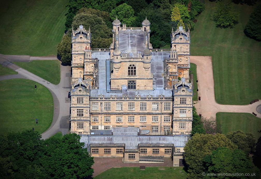 Wollaton Hall Nottingham  from the air