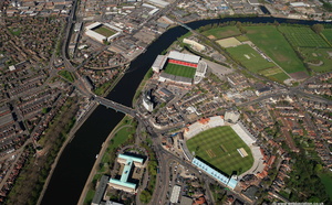 3 stadia Nottingham aerial photograph