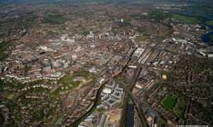 Nottingham city centre NG1 aerial photograph