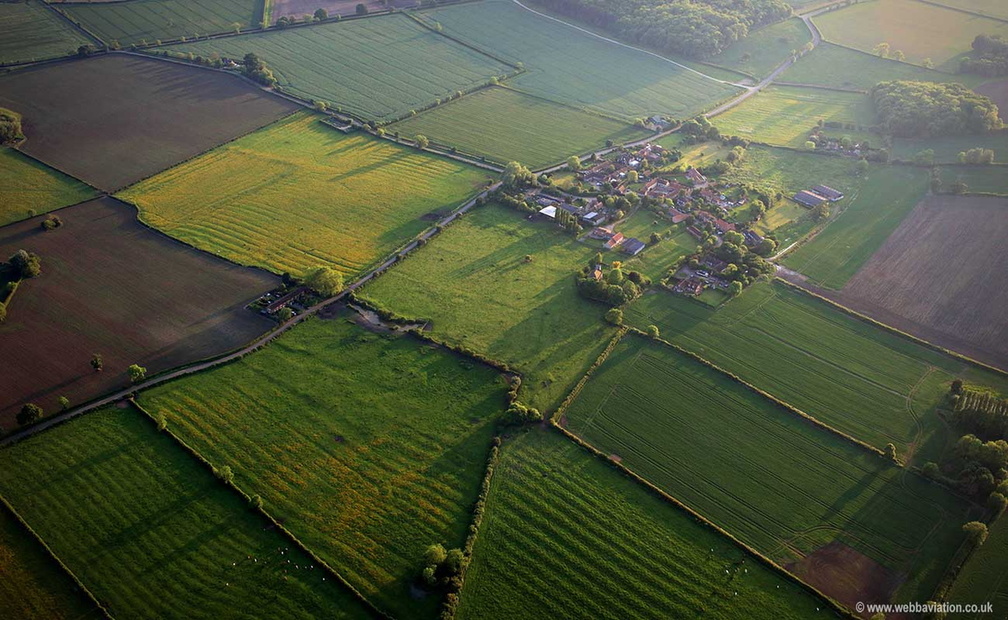 Owthorpe deserted medieval village in Nottinghamshire aerial photograph
