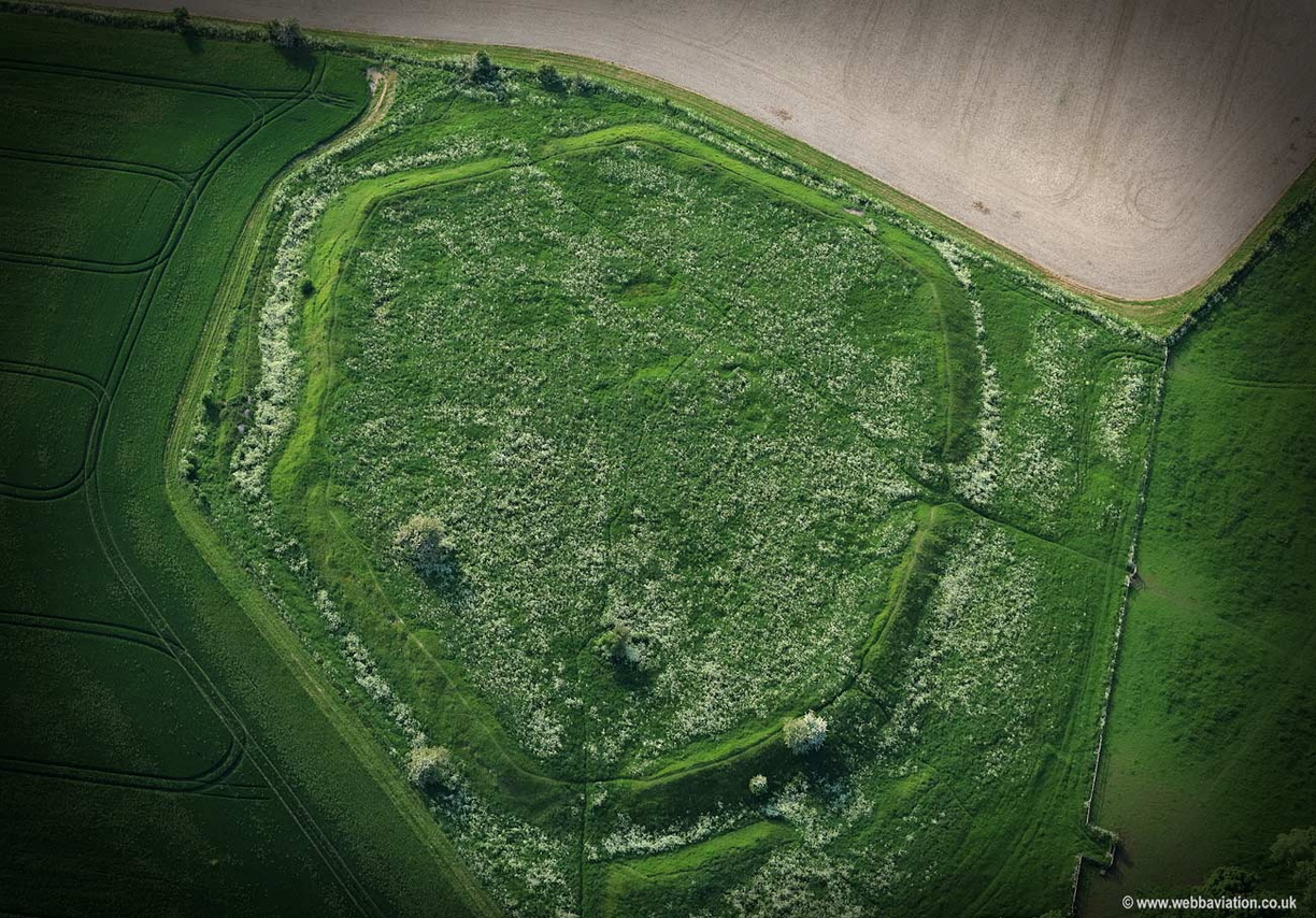 Alfred's Castle iron age hill fort , Oxfordshire aerial photograph 