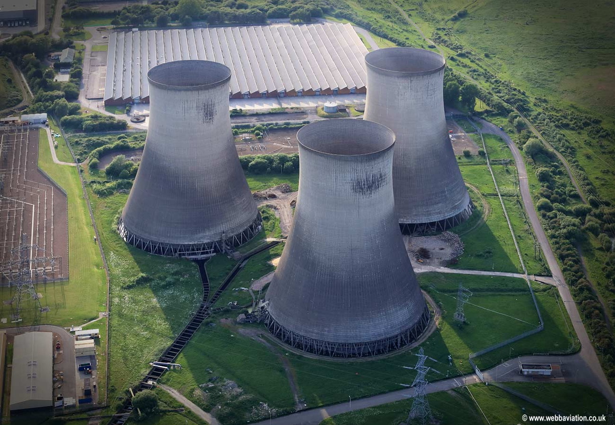 Didcot power station  cooling towers  aerial photograph