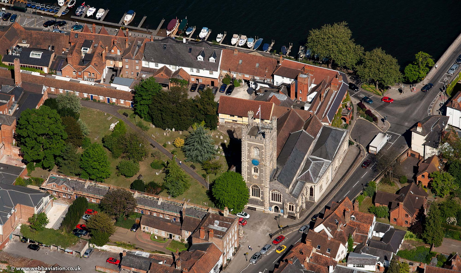  St Mary’s Church, Henley-on-Thames from the air