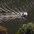 boat on the Thames from the air