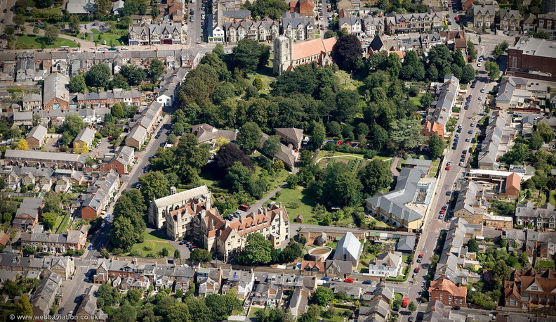 All Saints Convent and St Mary's Church Oxford  aerial photograph