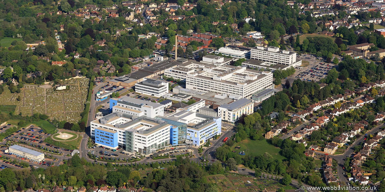 John Radcliffe Hospital Oxford UK aerial photograph