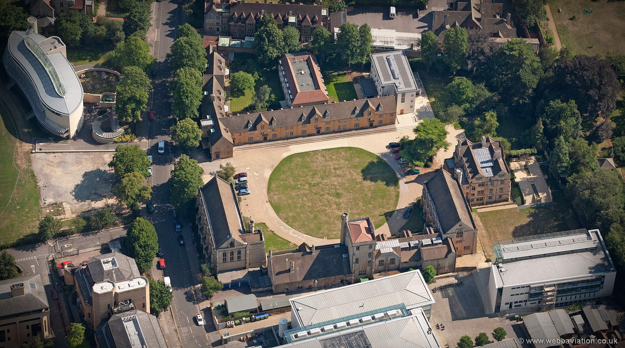 Mansfield College, Oxford University  aerial photograph