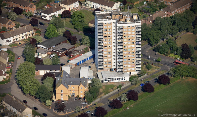 Plowman Tower Oxford UK aerial photograph