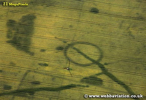 cropmarks showing the archaeology of ancient settlements in Oxfordshire aerial photograph 