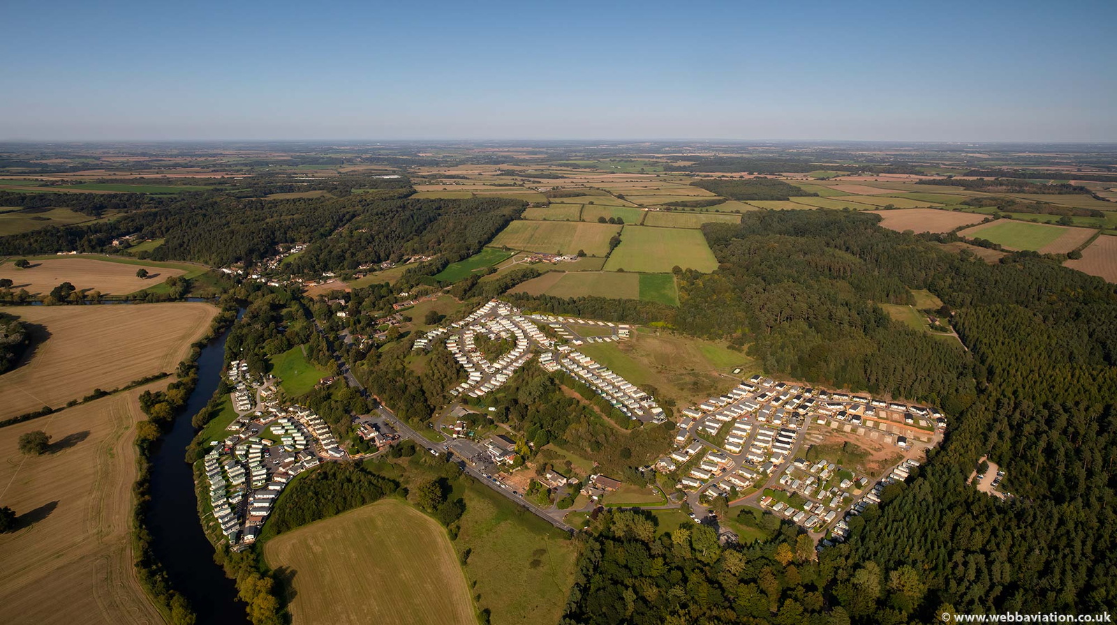 Caravan Parks along the River Severn  from the air