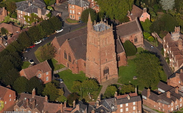 St Leonard's Church, Bridgnorth from the air