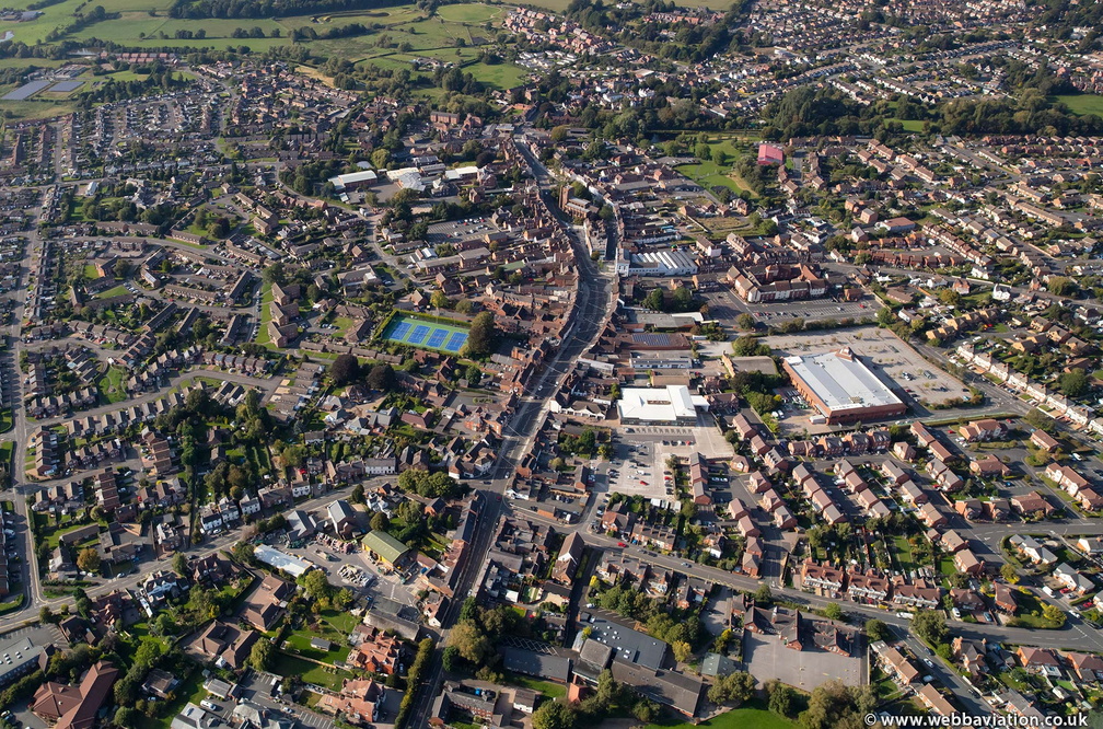 Newport Shropshire  town centre  from the air