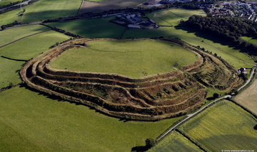Old Oswestry iron age hillfort Shropshire from the air