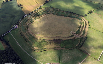 Old Oswestry iron age hillfort Shropshire from the air