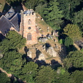 Ruyton-XI-Towns Castle & Church  from the air
