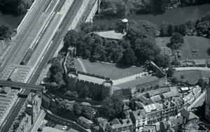aerial photo of Shrewsbury Castle
