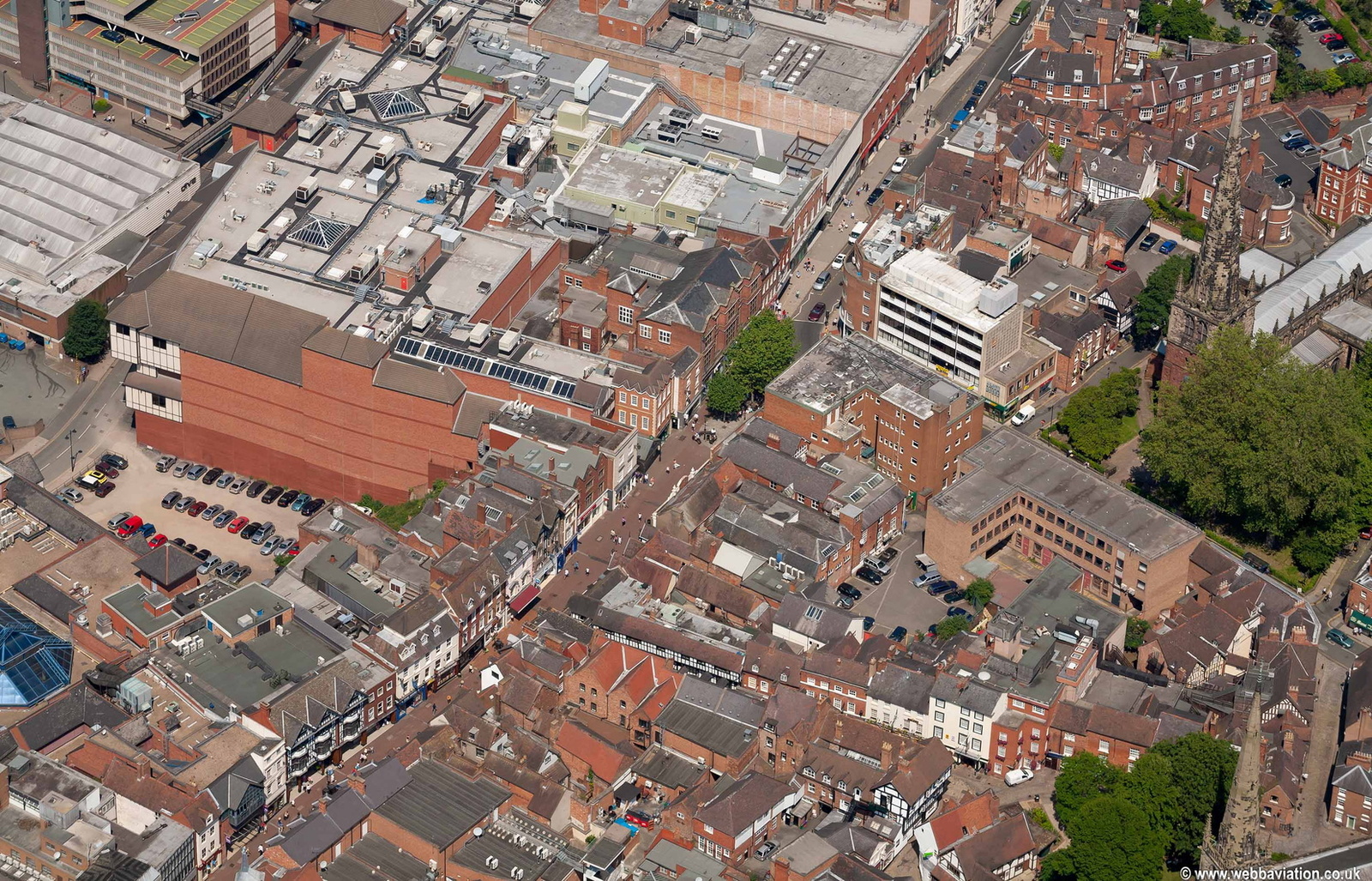 aerial photo of Pride Hill Shrewsbury town centre  