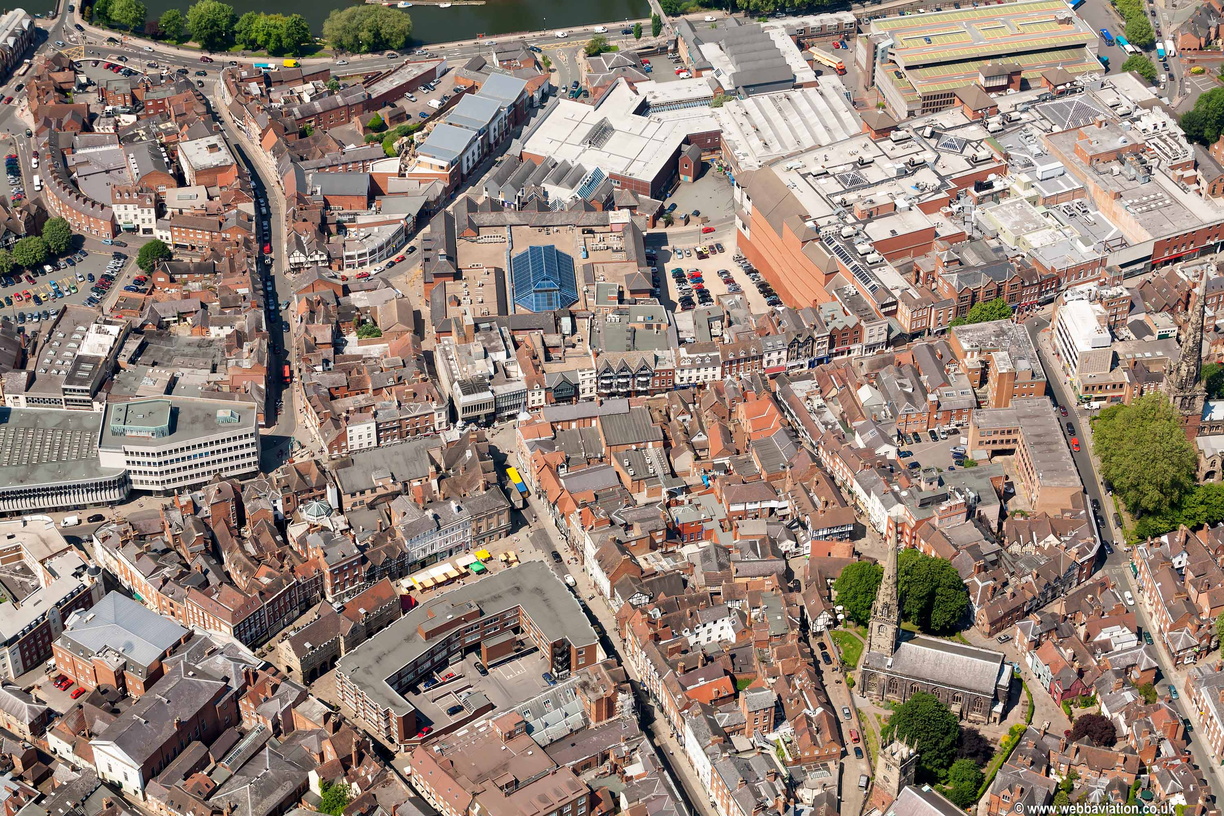 aerial photo of Shrewsbury town centre  