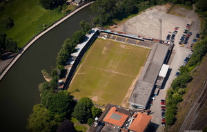 Gay Meadow football ground Shrewsbury   aerial photograph 