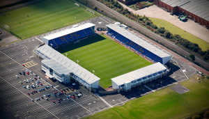 New Meadow football stadium Shrewsbury   aerial photograph 