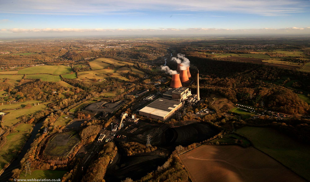 Ironbridge power station when it was still in service from the air