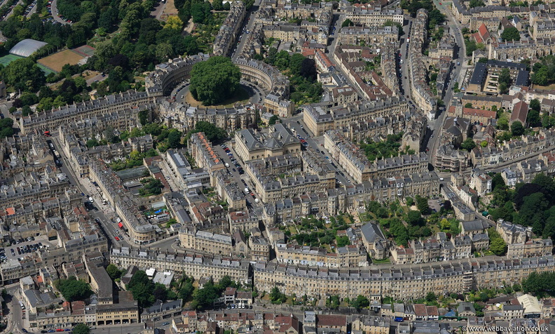 Georgian Housing  in Bath aerial photograph