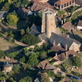 Dunster Church,  Dovecote  & Tithe Barn  from the air