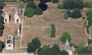 Glastonbury Abbey Somerset   from the air