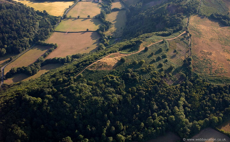 Bat's Castle Iron Age univallate hill fortfrom the air 