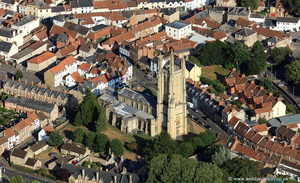 St Cuthbert's Church Wells from the air 