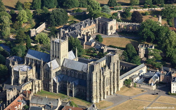 Wells Cathedral & Bishops' Palace from the air