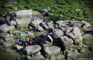 Higger Tor in the Peak District National Park,  aerial photograph  