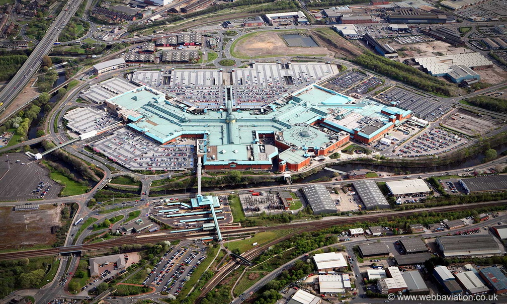  Meadowhall shopping centre Sheffield from the air 