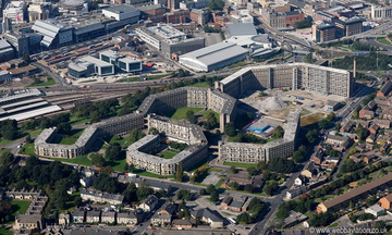 Park Hill Estate  Sheffield  from the air 
