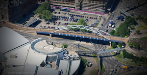 Park Square Bridge Sheffield from the air 