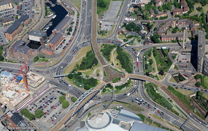 Park Square Roundabout  Sheffield from the air 